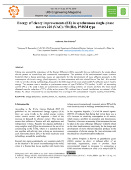 Energy Efficiency Improvements (E Motors 220 (VAC) / 5 Iciency
