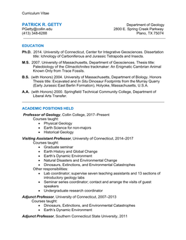 Patrick Getty CV