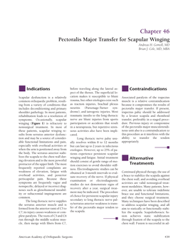 Pectoralis Major Transfer for Scapular Winging Andreas H