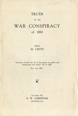 WAR CONSPIRACY of 1861