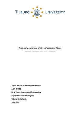 Third-Party Ownership of Players' Economic Rights