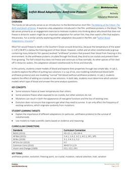 Icefish Blood Adaptations Antifreeze Proteins