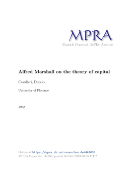 Alfred Marshall on the Theory of Capital