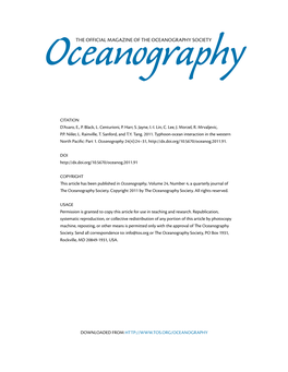 THE Official Magazine of the OCEANOGRAPHY SOCIETY