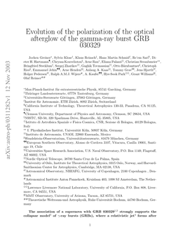 Evolution of the Polarization of the Optical Afterglow of the Gamma-Ray