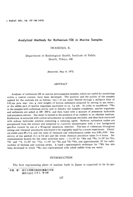 Analytical Methods for Ruthenium-106 in Marine Samples