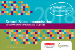 School Based Immunisation INFORMATION for PARENTS AND2018 STUDENTS