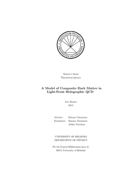 A Model of Composite Dark Matter in Light-Front Holographic QCD