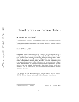 Internal Dynamics of Globular Clusters, from Both Theoretical and Observational Points of View