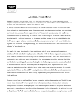 American Jews and Israel