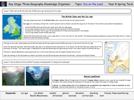 KS3 Glaciation Knowledge Organiser