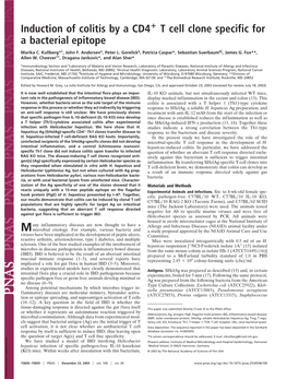 Induction of Colitis by a CD4 T Cell Clone Specific for a Bacterial Epitope