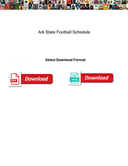 Ark State Football Schedule