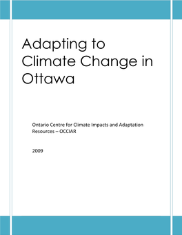 Adapting to Climate Change in Ottawa