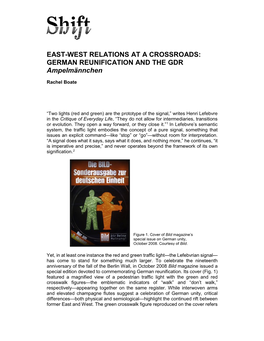 EAST-WEST RELATIONS at a CROSSROADS: GERMAN REUNIFICATION and the GDR Ampelmännchen