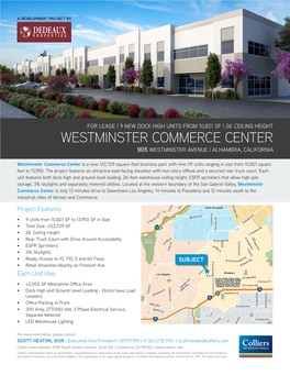 Westminster Commerce Center 905 Westminster Avenue | Alhambra, California
