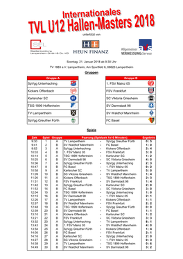 2018 Ergebnispläne TVL JHC+U12-Masters Turnierheftem