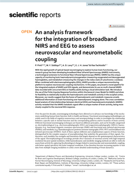 An Analysis Framework for the Integration of Broadband NIRS and EEG to Assess Neurovascular and Neurometabolic Coupling P