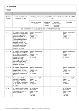 The Schedule Table 1 1