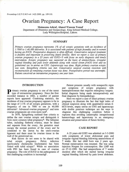 Ovarian Pregnancy: a Case Report