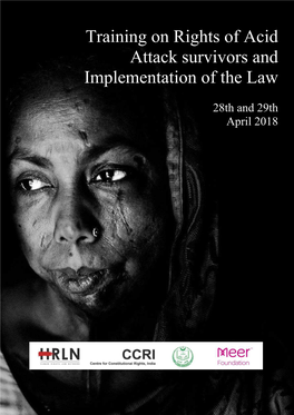 Training on Rights of Acid Attack Survivors and Implementation of the Law