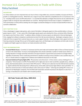 Increase U.S. Competitiveness in Trade with China Policy Factsheet