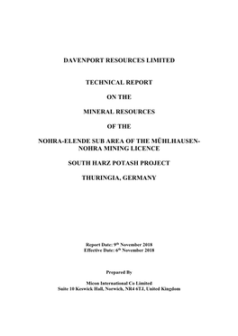 Nohra-Elende Research Report