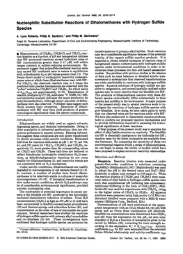 Nucleophilic Substitution Reactions of Dihalomethanes with Hydrogen Sulfide Species