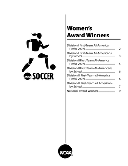 NCAA Women's Soccer Award Winners