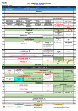 TV3 RAMADAN SCHEDULE 2021 (13 April - 12 May 2021) As at 12 April 2021 - Amended 1