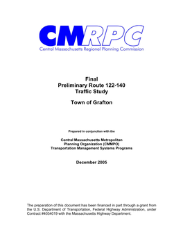 Final Preliminary Route 122-140 Traffic Study Town of Grafton