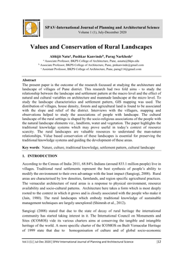 Values and Conservation of Rural Landscapes