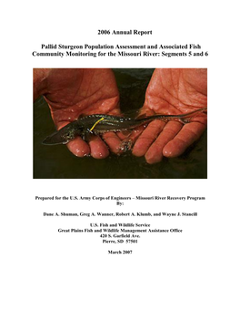 2006 Annual Report Pallid Sturgeon Population Assessment and Associated Fish Community Monitoring for the Missou