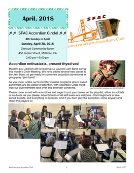 Newsletter for April 2019