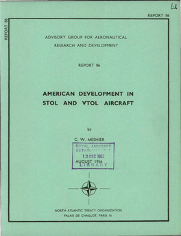 American Development in Stol and Vtol Aircraft