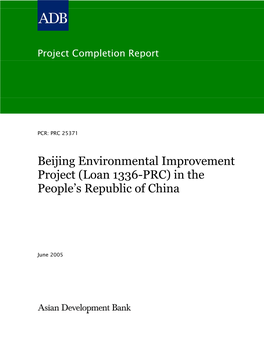 Beijing Environmental Improvement Project (Loan 1336-PRC) in the People’S Republic of China