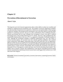 Chapter 13 Prevention of Recruitment to Terrorism