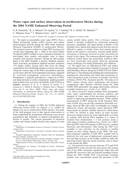 Water Vapor and Surface Observations in Northwestern Mexico During the 2004 NAME Enhanced Observing Period E