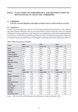 Four: Evaluation of Performance and Identification of Bottlenecks in Selected Corridors