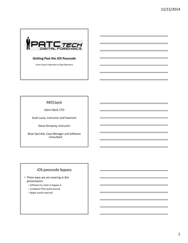 Patctech Ios Passcode Bypass