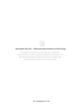 Senseable City Lab :.:: Massachusetts Institute of Technology