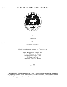 KOGRUKLUK RIVER WEIR SALMON Studles, 2002