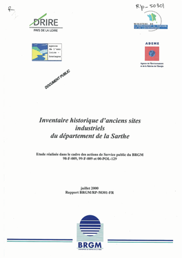 Inventaire Historique D'anciens Sites Industriels Du Département De La Sarthe