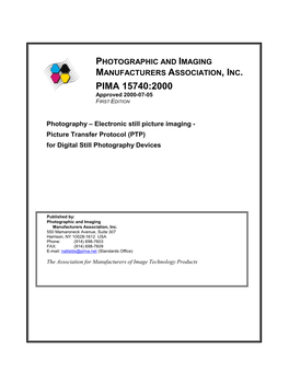 PIMA 15740:2000 Approved 2000-07-05 FIRST EDITION