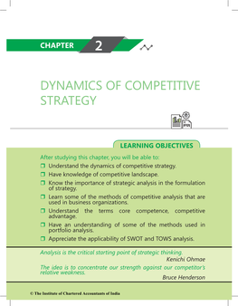 Dynamics of Competitive Strategy