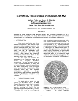 As We Know, an Isometry Is a Distance Preserving Transformation That Maps