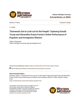 Exploring Donald Trump and Alexandria Ocasio-Cortez’S Online Performance of Populism and Immigration Rhetoric