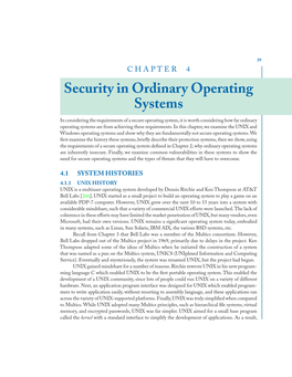 Security in Ordinary Operating Systems