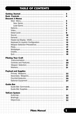 Table of Contents