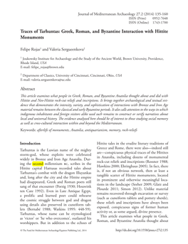 Greek, Roman, and Byzantine Interaction with Hittite Monuments